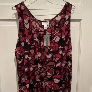 NWT Chico’s Travelers Napa Tank Top Sleeveless Floral Print Pink size 3 Large